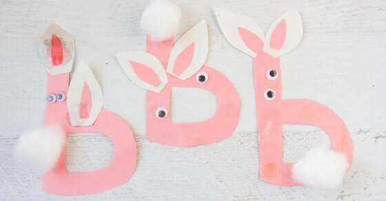 DIY Lowercase B for Bunny Letter Craft For PreschoolersAlphabet Crafts for Kindergarten
