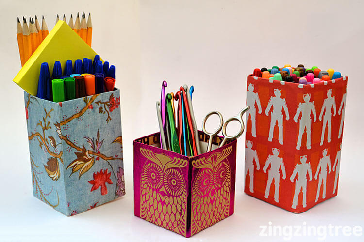 DIY Milk Carton Pencil Box Craft Idea