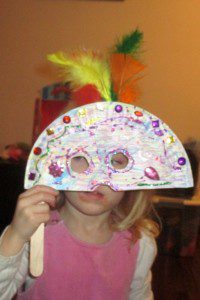 DIY Paper Plate Mask Craft For Mardi Gras Party