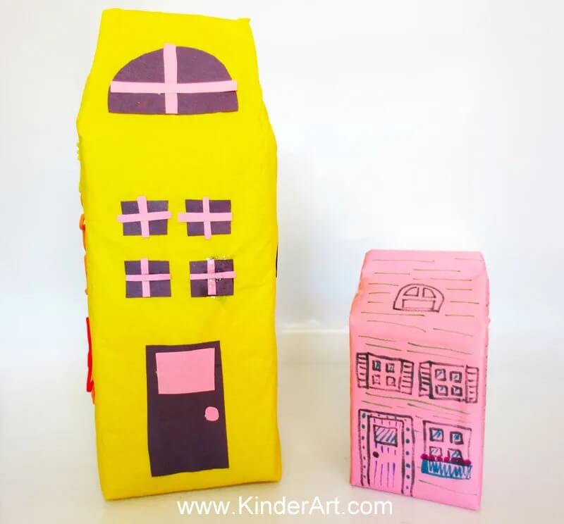 DIY Pretty Carton House  Paper Craft For Kids Fun Activities