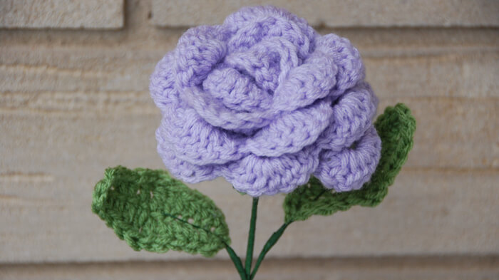 DIY Pretty Purple Rose Flower Using Crochet Mother's Day Crochet Patterns