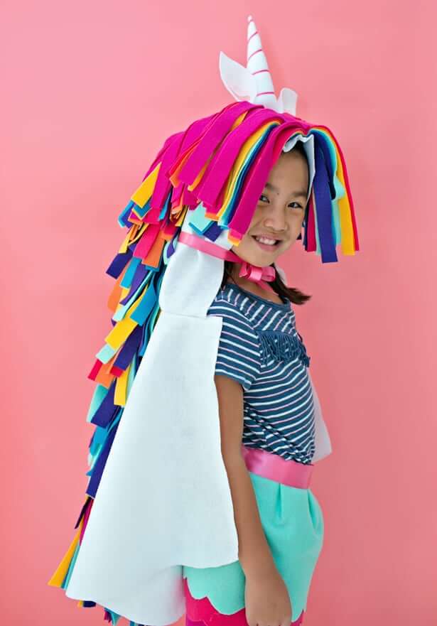 DIY Rainbow Unicorn Dress Using Felt For Kids