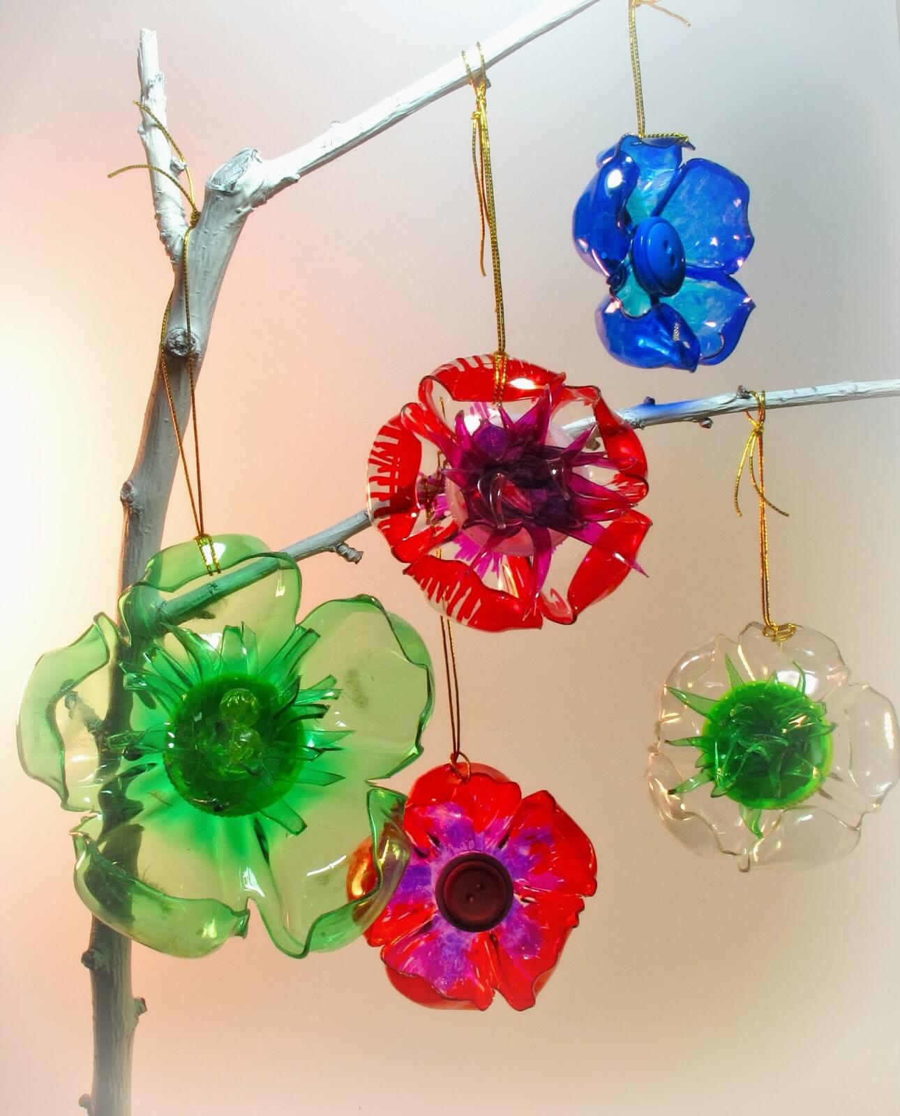 DIY Recycled Plastic Bottle Ornament Craft Idea For Christmas Decoration
