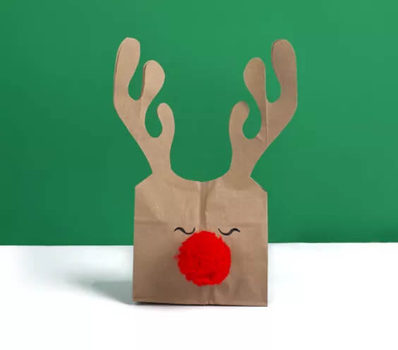 DIY Reindeer Crafting Idea For Christmas Using Paper Bag