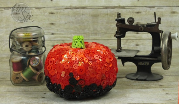 DIY Sewing Pumpkin Craft Idea With Buttons