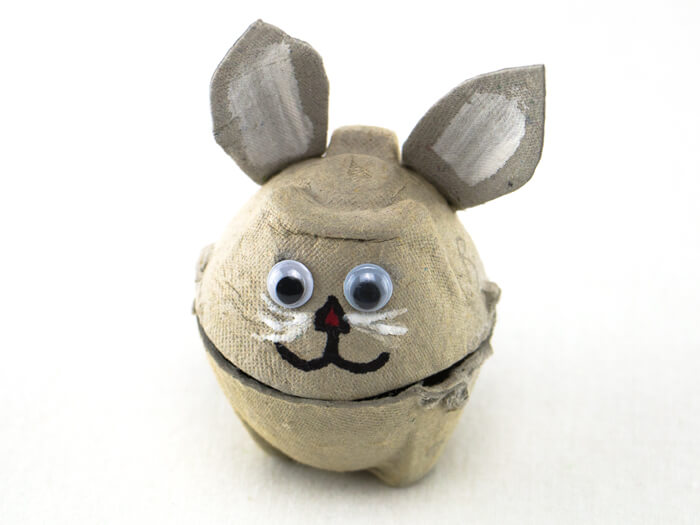 DIY Simple Egg Carton Easter Bunny Craft Idea