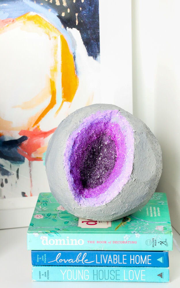 DIY Simple Faux Geode Craft Idea Using Styrofoam BallStyrofoam Ball Science Projects 
