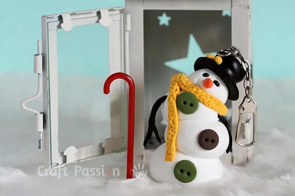 DIY Simple Modeling Clay Snowman Art Idea For Kids Winter Ornaments Craft 