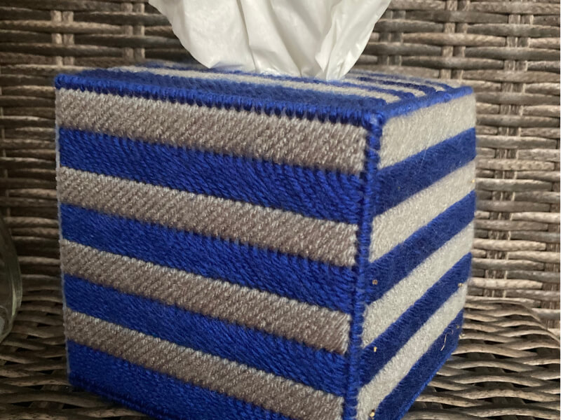 DIY Tissue Box Cover Project With Plastic Canvas Sheet For Adults