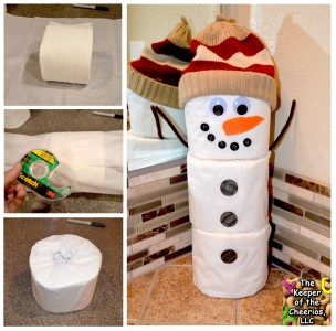 DIY Toiler Paper Roll Snowman Button Craft For KidsButton Craft Using toilet paper roll