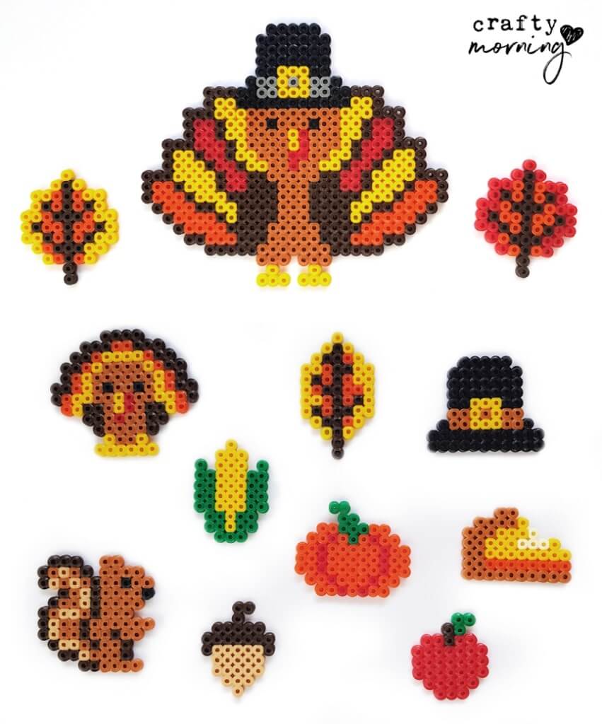 DIY Turkey Perler Bead Pattern Craft For ThanksgivingDIY Thanksgiving Perler Bead Patterns to Craft