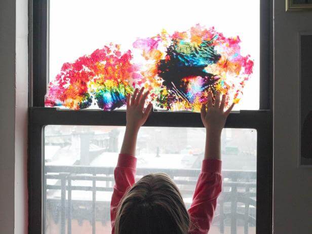 DIY Wax Paper Rainbow Art Using Crayons