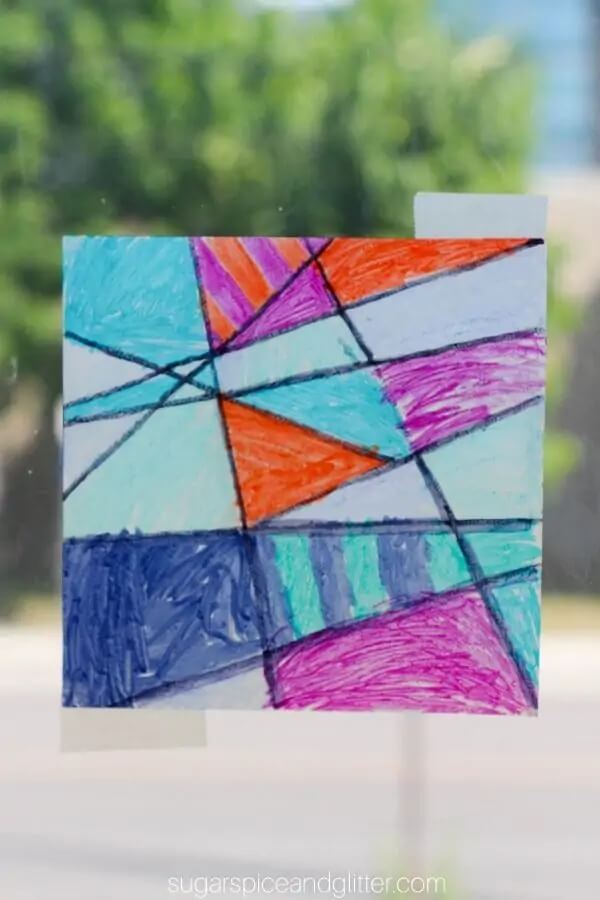 DIY Wax Paper Stain Glass Suncatcher Craft For Window Decoration