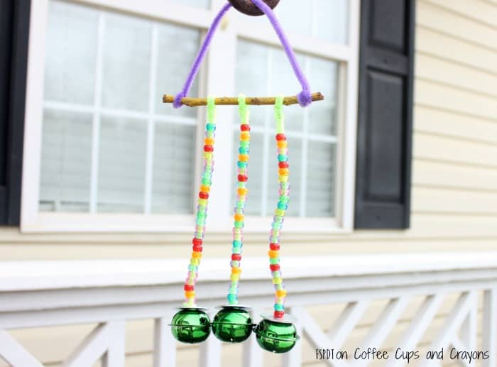 DIY Wind Chime Craft Project Using Jingle Bells, Pony Bead & Pipe Cleaners