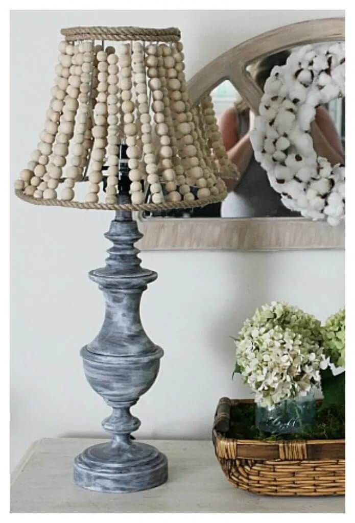 DIY Wood Bead Lamp Decoration Craft At Home