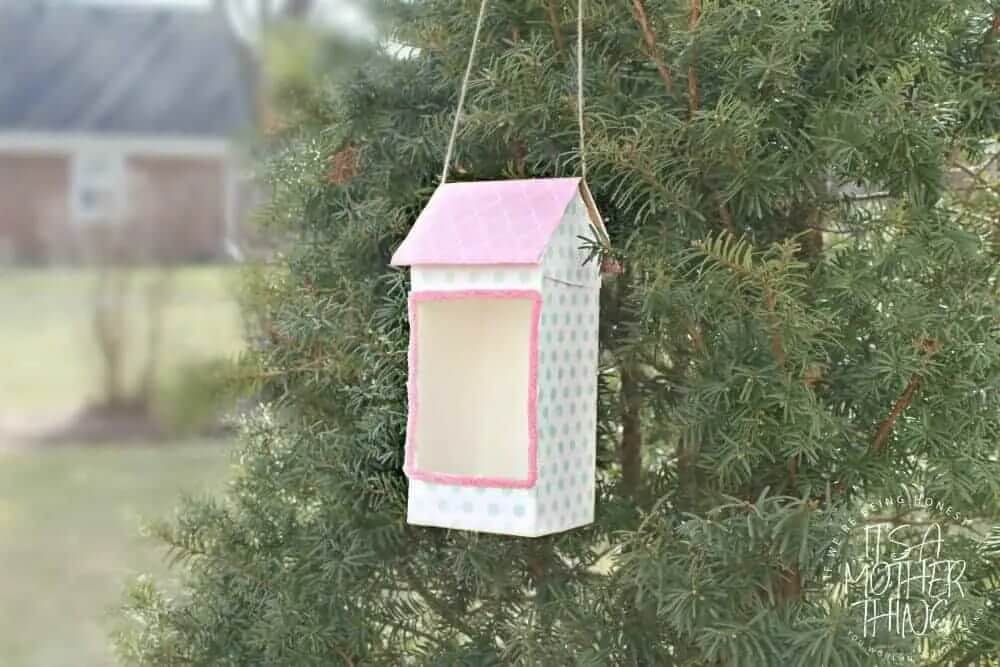 Easiest Bird Feeder Craft Idea With Old Milk Carton