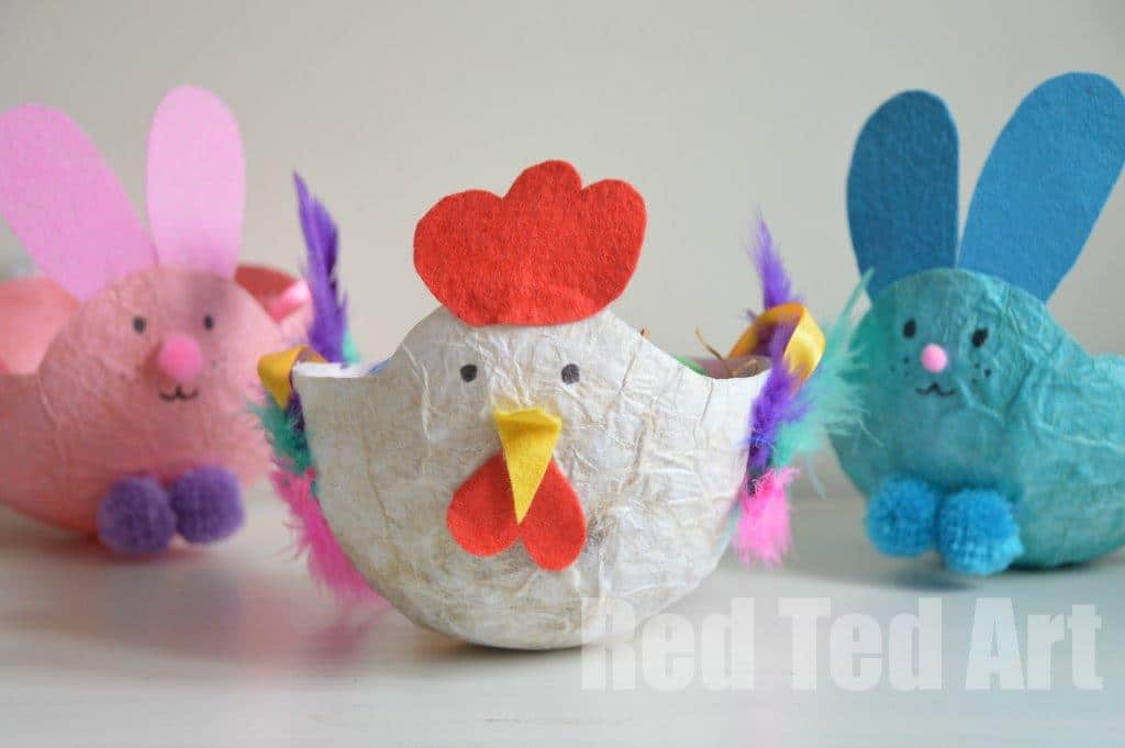 Easter Chick Eco Friendly Basket Crafts for Kids