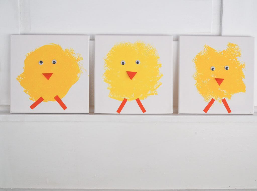 Easter Chickens Sponge Painting Craft For Kids Easter Sponge Paintings for Kids