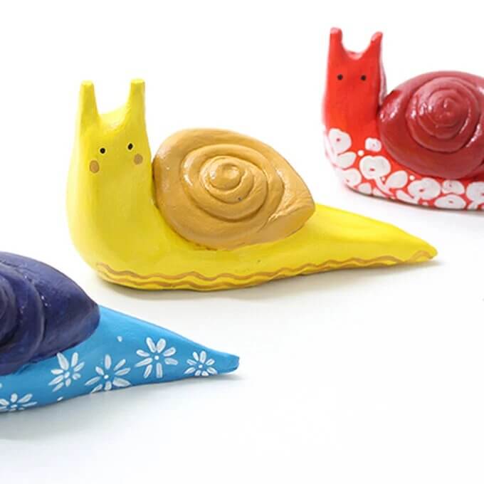 Easy To Make Air Dry Clay Snails Craft For Toddlers Air Dry Clay Ideas For Toddlers