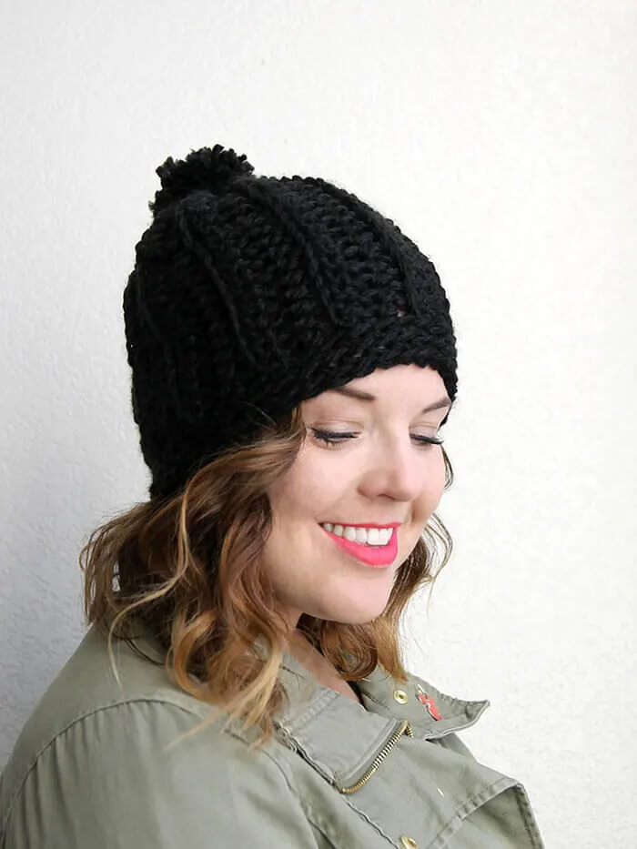 Easy & Adorable Chunky Ribbed Winter Hat Pattern Idea Winter Hat Crafts For Adults