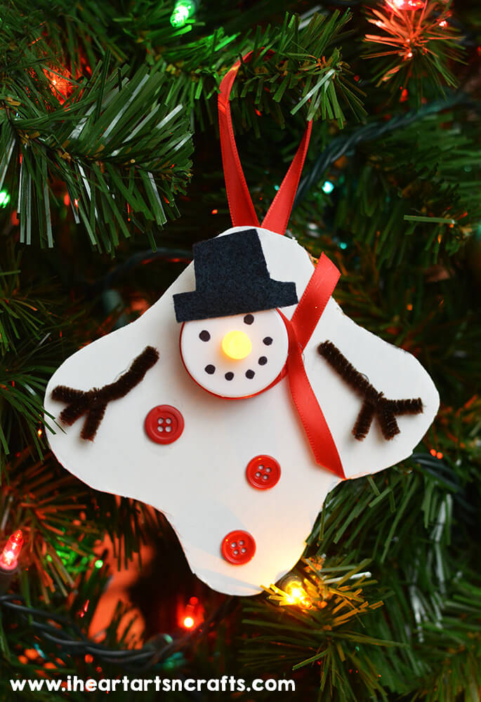 Easy & Cute Melted Snowman Ornament Idea Winter Ornaments Craft 