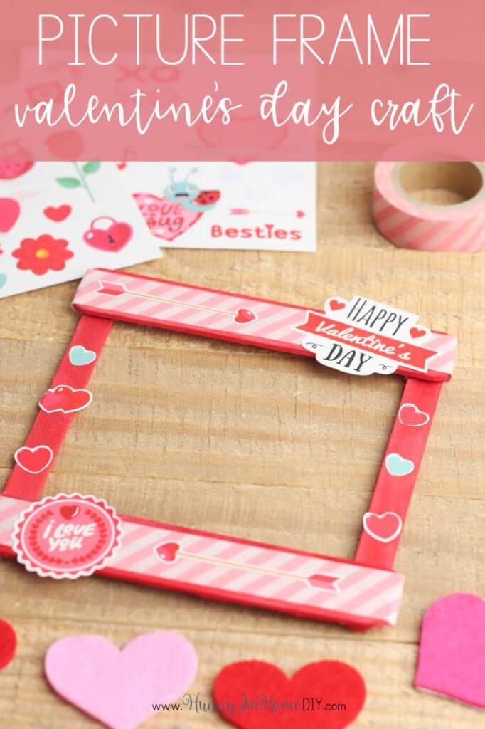 Easy & Cute Valentine's Day Photo Frame Craft Using Washi Tape