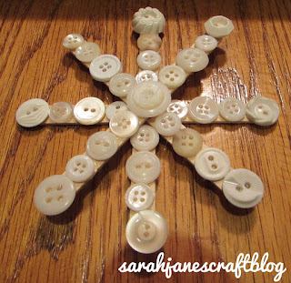 Easy & DIY Button Snowflake Ornament Craft For Christmas Tree Snowflake Button Craft Using popsicle stick