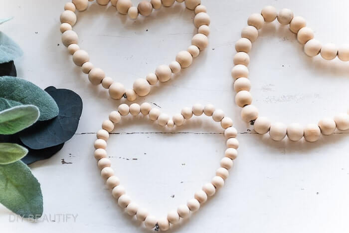 Easy & DIY Wooden Bead Decoration Craft In Heart Shape