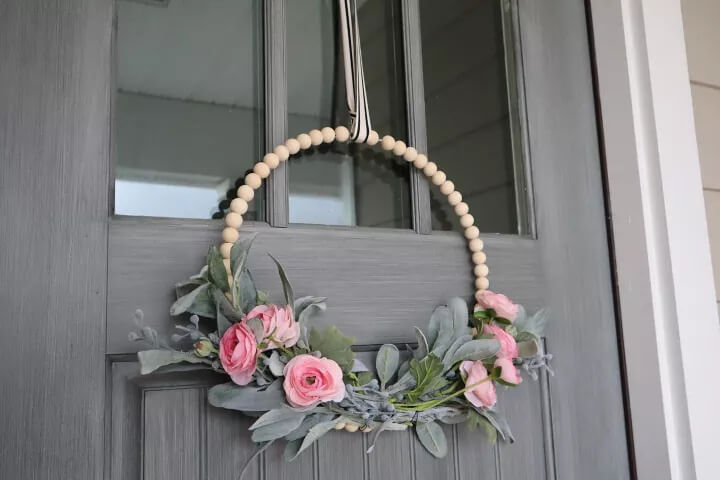 Easy & Inexpensive Beaded Wreath Craft For Front Door