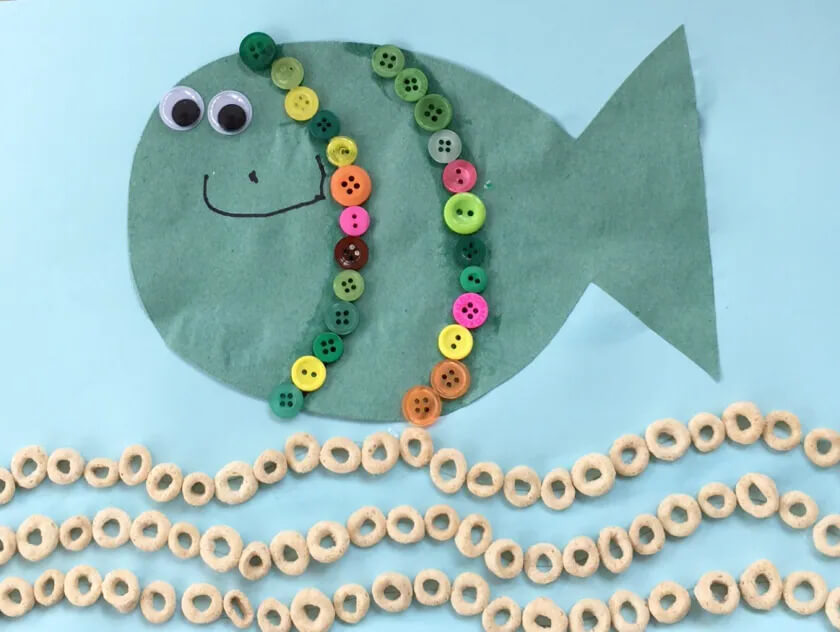 Easy & Quick Button Fish Craft Activity Using Paper