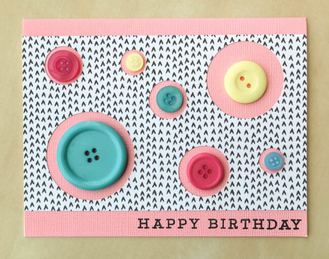 Easy & Simple Birthday Card Idea For Kids Easy Card craft using Button