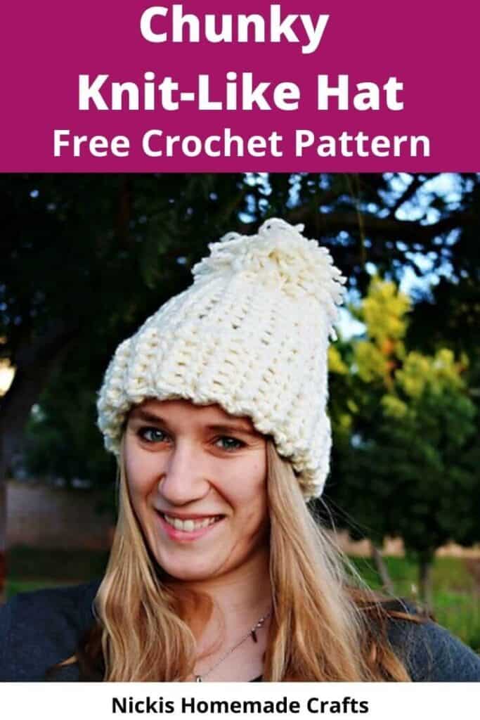 Easy & Simple Chunky Knit Crochet Pattern Winter Hat Idea Winter Hat Crafts For Adults