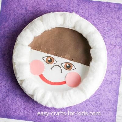 Easy & Simple Eskimo Craft With Paper Plate & Cotton balls