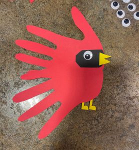 Easy & Simple Paper Handprint Cardinal Craft Idea For Kids