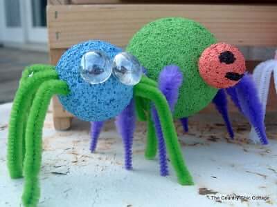 Easy & Simple Styrofoam Spider Craft For Preschoolers