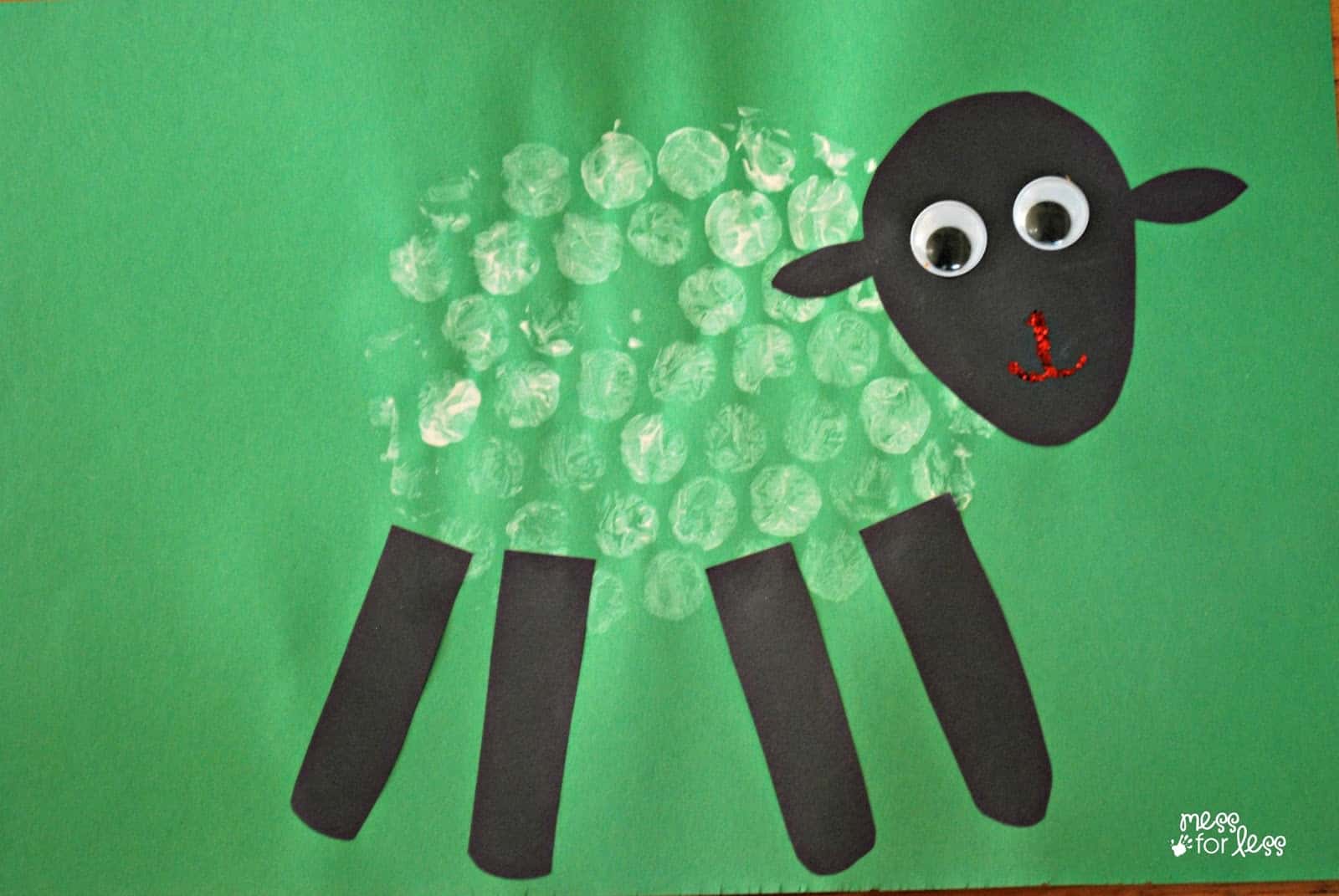 Easy Bubble Wrap Sheep Painting Hack For Toddlers
