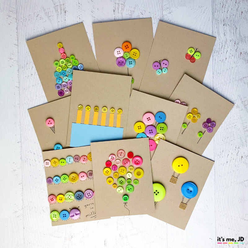 Easy Button Card Ideas For Birthday Easy Card craft using Button