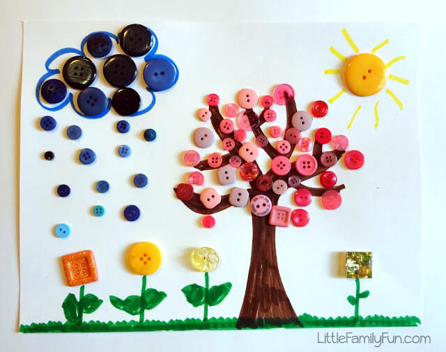 Easy Button Decoration Craft Idea For Spring SeasonNursery wall art ideas made with button