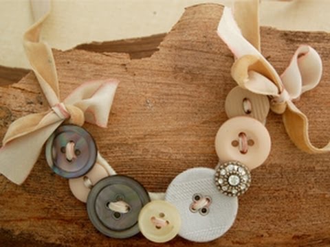 Easy Button Necklace Craft Idea With RibbonsButton Necklace Crafts(