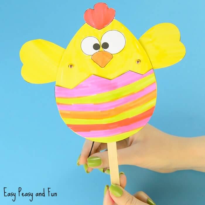 Easy Chick Puppet Paper Craft For Kids Baby Chick Crafts For Kids