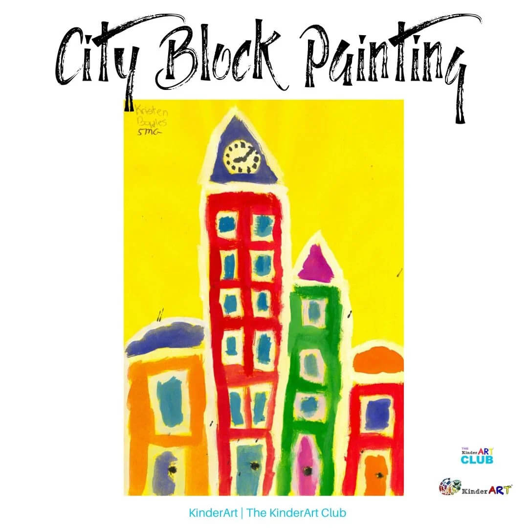 Easy City Block Tempera Art Painting Idea For Kids