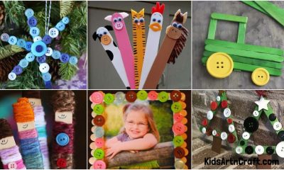 Easy Crafts With button & popsicle Sticks