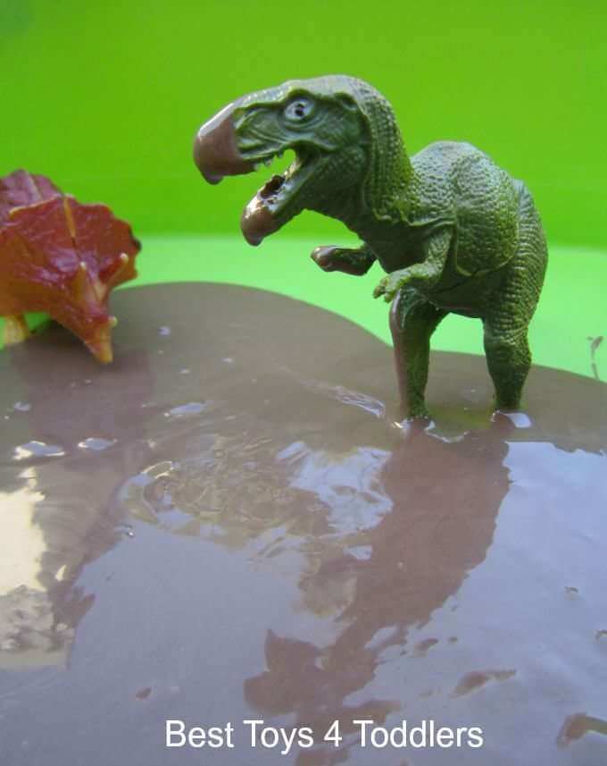 Easy Dinosaur Chocolate Mud With Sensory Bin For Toddlers Easy Dinosaur Activities For Toddlers
