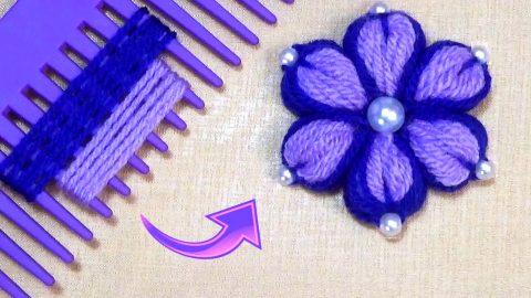 Easy Double Shade Woolen Thread Flower Craft Woolen Thread Craft Flowers