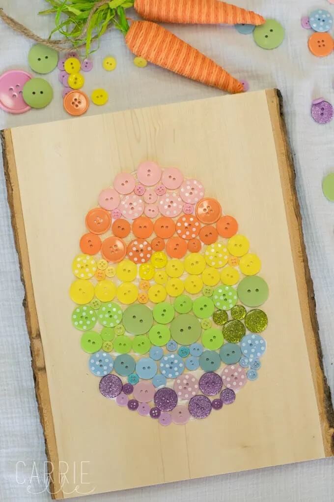 Easy Easter Egg Craft Made With Buttons