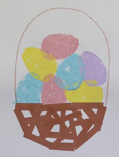 Easy Easter Eggs With Paper Basket Sponge Painting Craft For Toddlers Easter Sponge Paintings for Kids