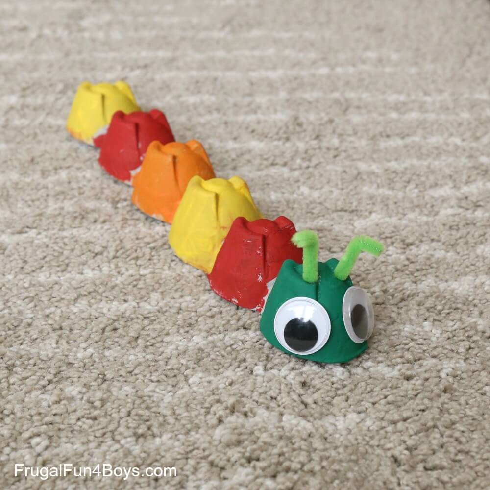 Easy Egg Carton Caterpillar Craft Idea