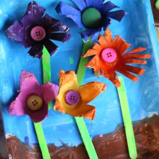 Easy Egg Carton Flower Craft Idea For Kids To Make Egg Carton Flower Crafts