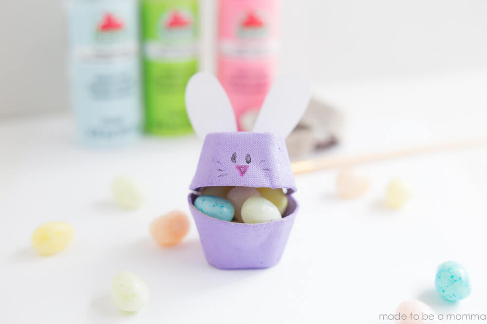Easy Egg Carton Mini Bunny Treat Basket Craft Idea For KidsEgg Carton Easter Craft Ideas 