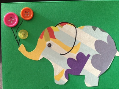 Easy Elephant Card Idea With Button Balloons Button Elephant Crafts